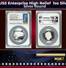 NGC NGC 2016-p Star Trek USS Enterprise High Relief  1oz Silver $1 Australlian Tuvalu  Proof pr70 dc