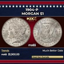 1904-p Morgan Dollar $1 ms65 SEGS