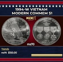 1994-w Vietnam Modern Commem Dollar $1 ms70 SEGS