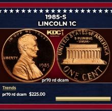 1985-s Proof Lincoln Cent 1c pr70 rd dcam SEGS