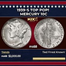 1939-s Mercury Dime TOP POP! 10c ms68 SEGS