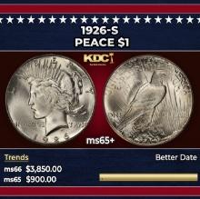 1926-s Peace Dollar $1 ms65+ SEGS