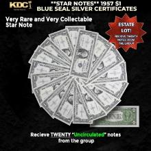 20x **STAR NOTES** 1957 $1 Blue Seal Silver Certificates Grades CU