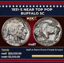 1931-s Buffalo Nickel Near Top Pop 5c ms67 SEGS