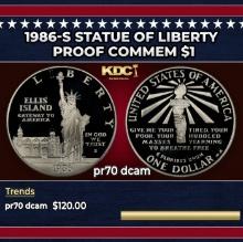 1986-s Statue of LiberTy Proof Modern Commem Dollar $1 pr70 dcam SEGS