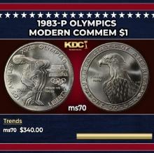 1983-p Olympics Modern Commem Dollar $1 ms70 SEGS