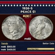 1926-s Peace Dollar $1 Grades ms65