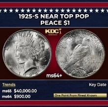 1925-s Peace Dollar Near Top Pop $1 ms64+ SEGS