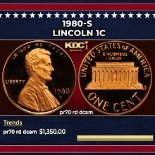1980-s Proof Lincoln Cent 1c pr70 rd dcam SEGS