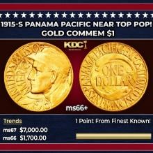 1915-s Panama Pacific Gold Commem Dollar Near Top Pop! 1 ms66+ SEGS