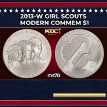 2013-w Girl Scouts Modern Commem Dollar $1 ms70 SEGS