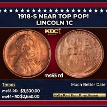 1918-s Lincoln Cent Near Top Pop! 1c ms65 rd SEGS