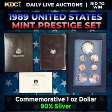 1989 United States Mint Prestige Proof Set 7 Coins W/ Box & COA