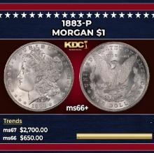 1883-p Morgan Dollar $1 ms66+ SEGS