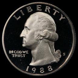 1988-s Proof Washington Quarter 25c pr70 dcam SEGS
