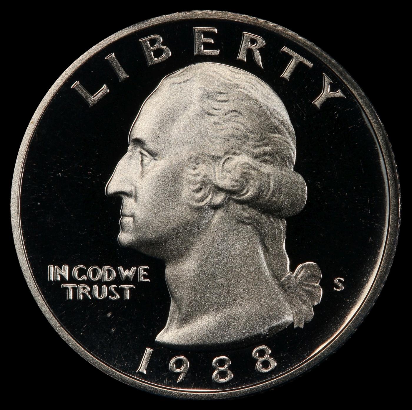 1988-s Proof Washington Quarter 25c pr70 dcam SEGS