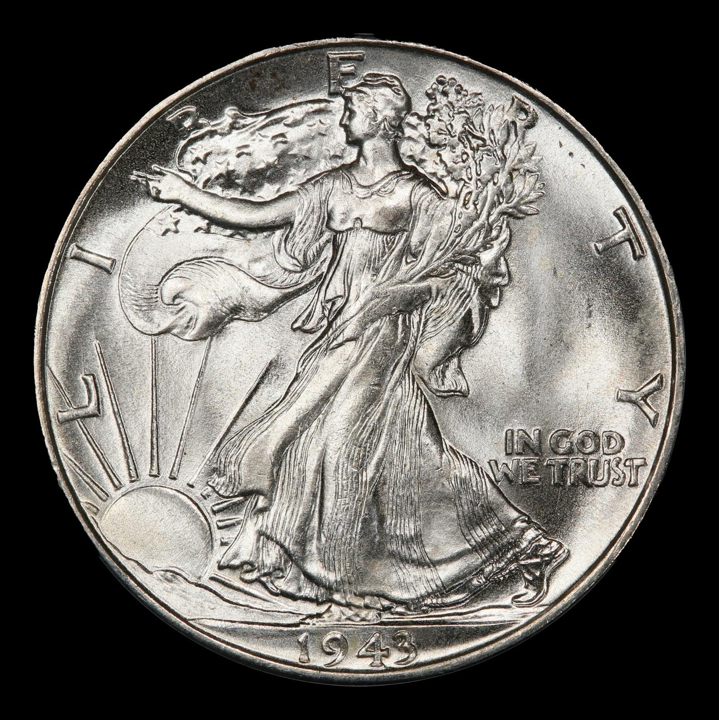 1943-p Walking Liberty Half Dollar 50c ms66+ SEGS