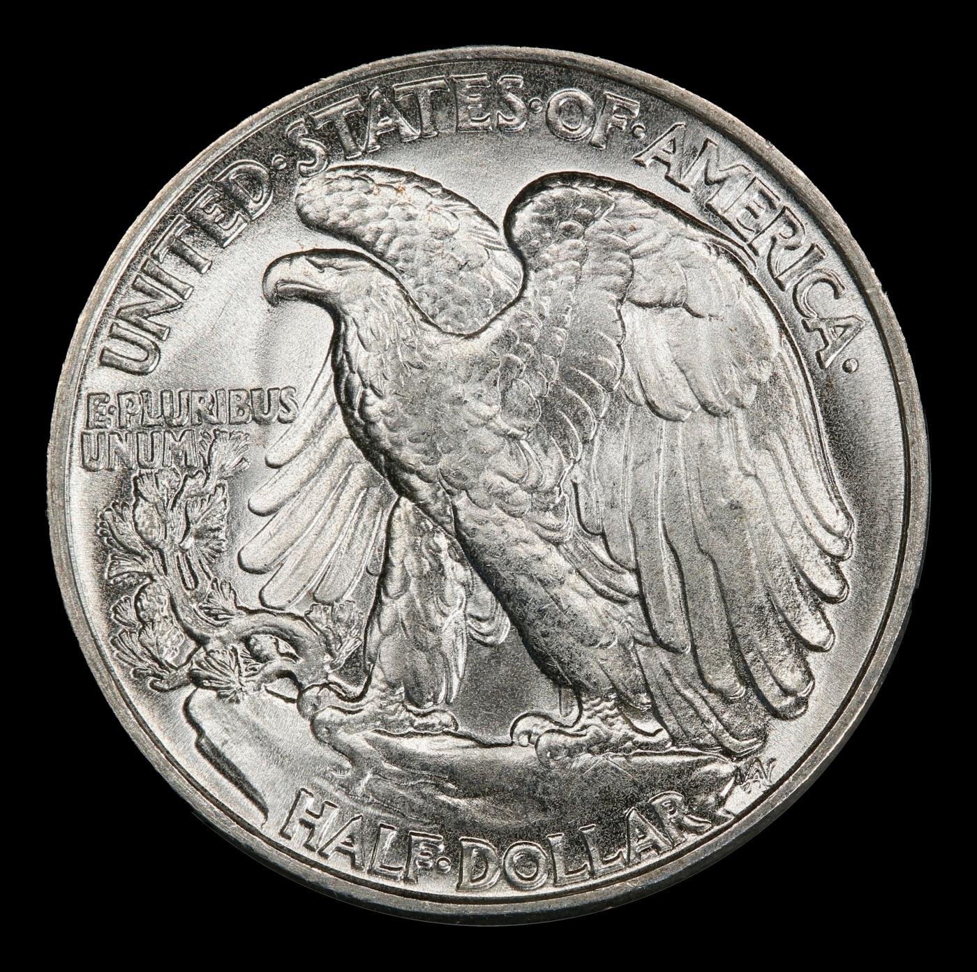 1943-p Walking Liberty Half Dollar 50c ms66+ SEGS