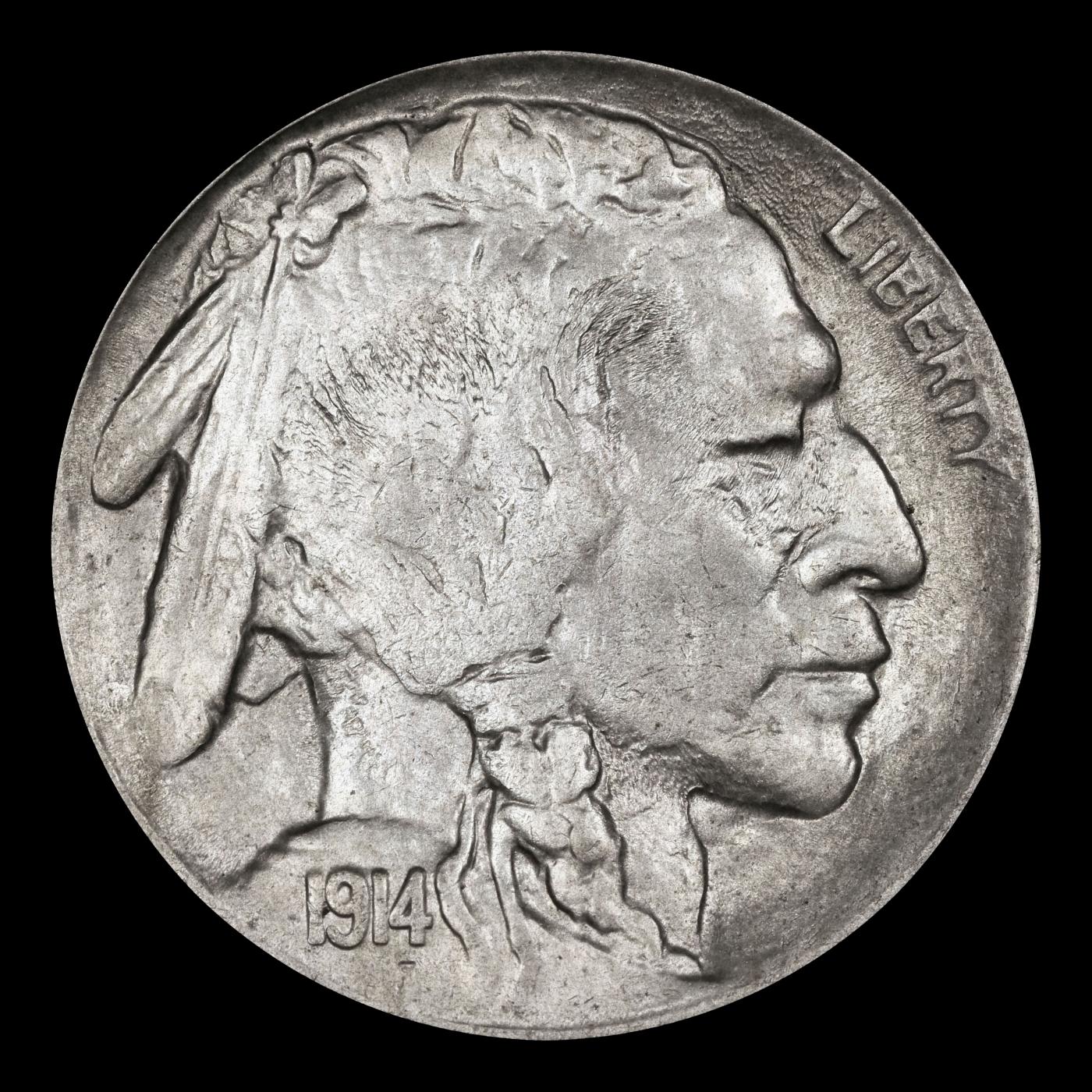 1914-p Buffalo Nickel 5c Grades ms64
