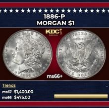 1886-p Morgan Dollar $1 ms66+ SEGS