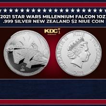2021 Star Wars Millennium Falcon 1oz .999 Silver New Zealand $2 Niue Commerative Coin Grades Ungrade