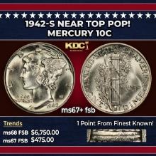 1942-s Mercury Dime Near Top Pop! 10c ms67+ fsb SEGS
