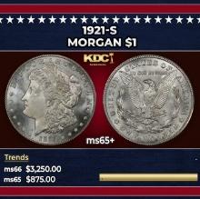 1921-s Morgan Dollar $1 ms65+ SEGS