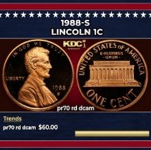 1988-s Proof Lincoln Cent 1c pr70 rd dcam SEGS
