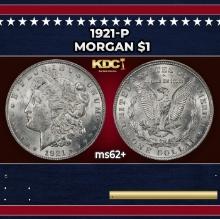 1921-p Morgan Dollar $1 Grades ms62+