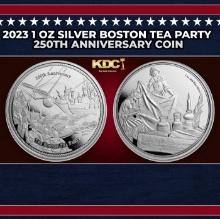 2023 1 oz Silver Boston Tea Party 250th Anniversary coin Round