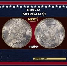 1886-p Morgan Dollar $1 Grades ms64+