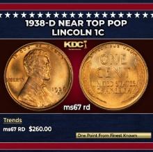 1938-d Lincoln Cent Near Top Pop 1c ms67 rd SEGS