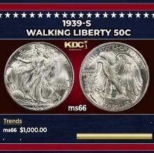 1939-s Walking Liberty Half Dollar 50c ms66 SEGS