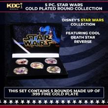 5 Coin Star Wars Gold Plated Round Collection
