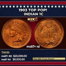 1903 Indian Cent TOP POP! 1c ms67+ rd SEGS