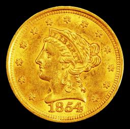 1854-p Gold Liberty Quarter Eagle $2 1/2 ms63 SEGS