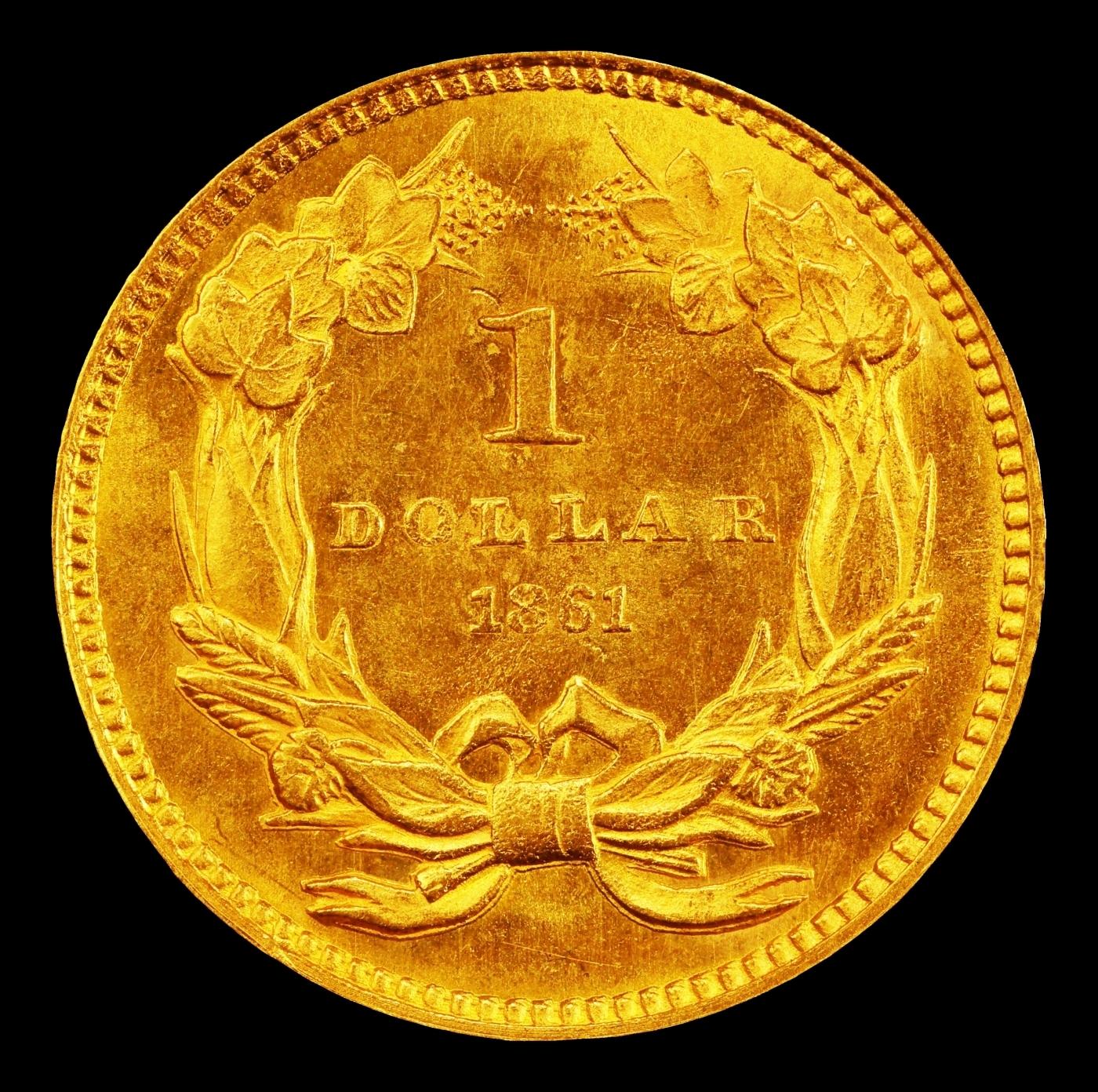 1861 Gold Dollar $1 ms64+ SEGS