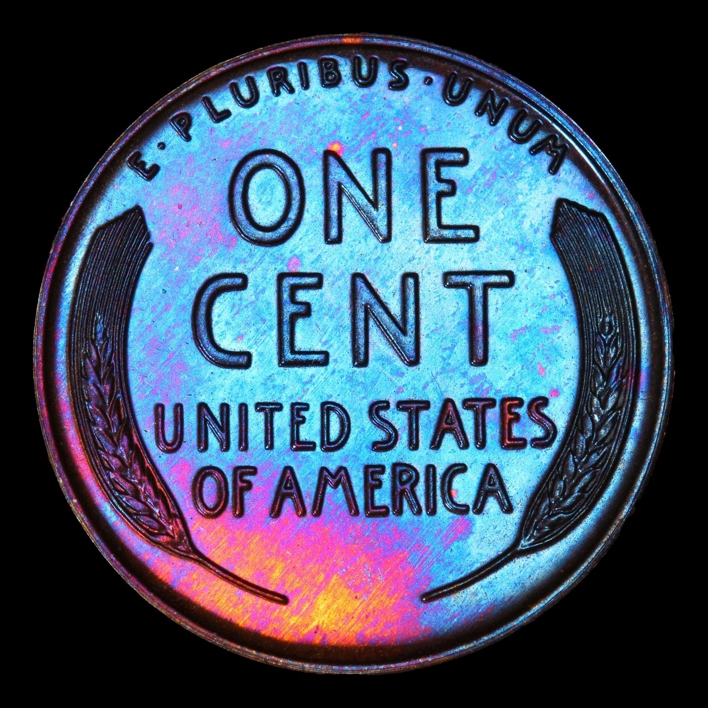 PCGS 1937 Proof Lincoln Cent Monster Toned 1c pr65 rb PCGS