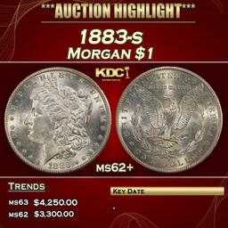 1883-s Morgan Dollar $1 ms62+ USCG