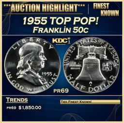 1955 Proof Franklin Half Dollar TOP POP! 50c pr69 SEGS