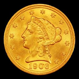 1906-p Gold Liberty Quarter Eagle Near Top Pop $2 1/2 ms67+ SEGS