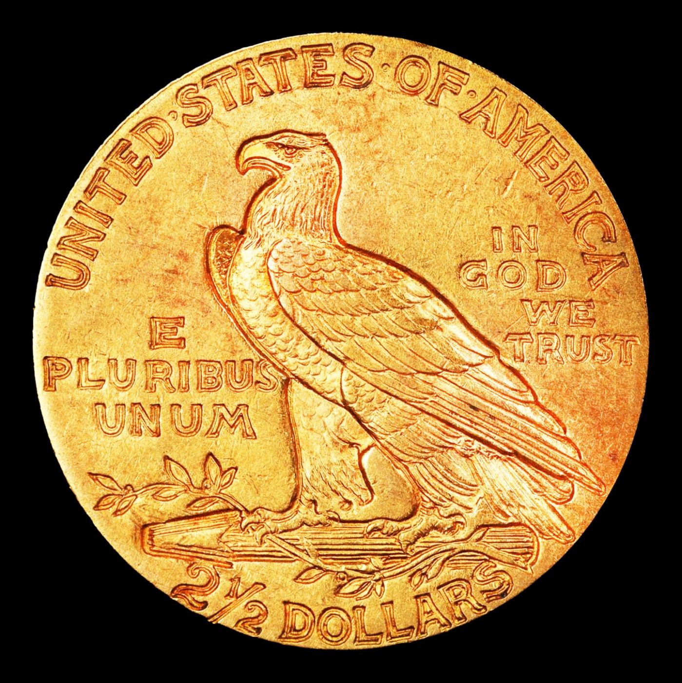 1915-p Gold Indian Quarter Eagle Near Top Pop! $2 1/2 ms65+ USCG