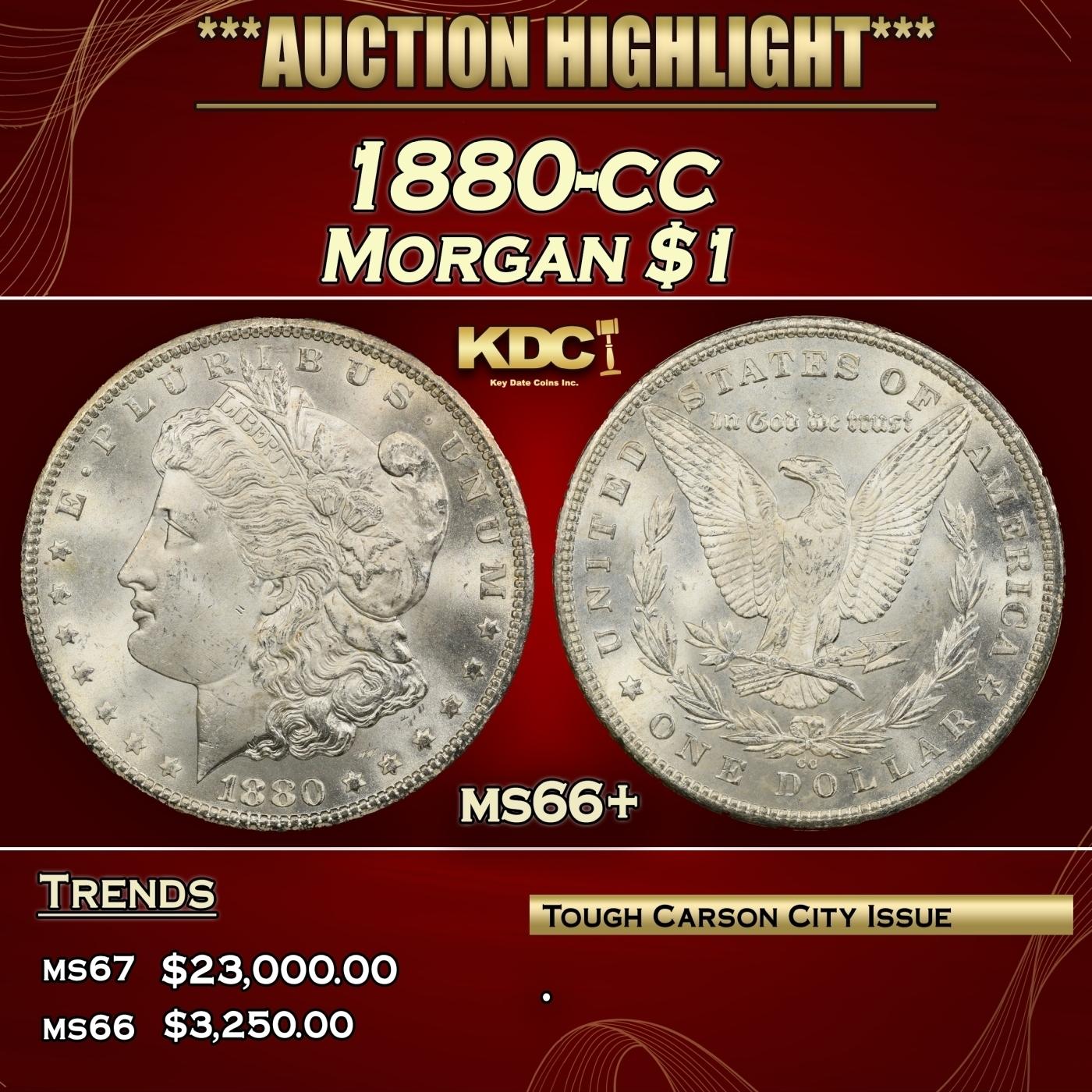 1880-cc Morgan Dollar $1 ms66+ SEGS