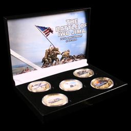5 Coin Iwo Jima Gold Plated Round Collection