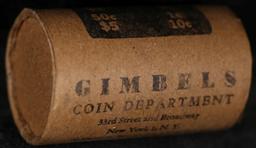 NY- 20 Unc GIMBLES Peace Dollar $1 Roll A Level