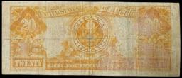 1922 $20 Large Size Gold Certificate Grades vf+ Signatures Speelman/White
