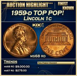 1959-d Lincoln Cent TOP POP! 1c ms68 rd SEGS