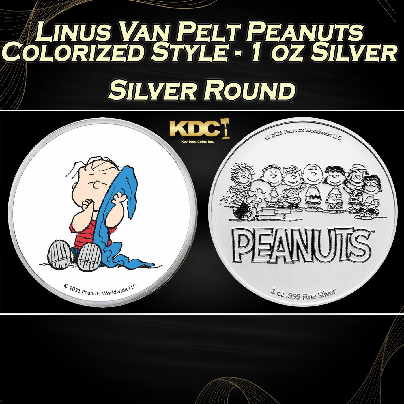 Linus Van Pelt Peanuts Colorized Style - 1 oz Silver Round Round