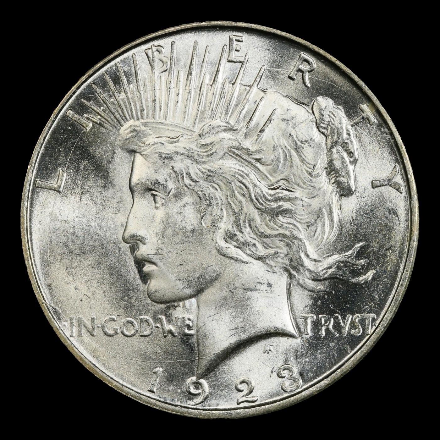 1923-d Peace Dollar $1 ms66+ SEGS