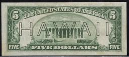 1934A $5 FRN Hawaii WWII Emergency Currency Key To Series Key To Series Grades xf